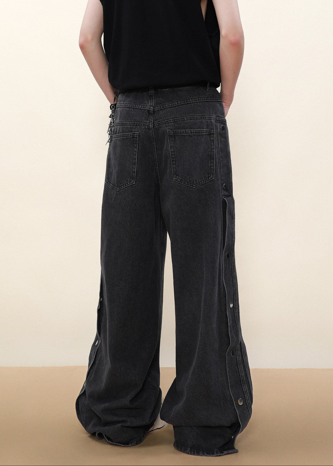 SIDE SNAP WIDE DENIM PANTS AEDES4594