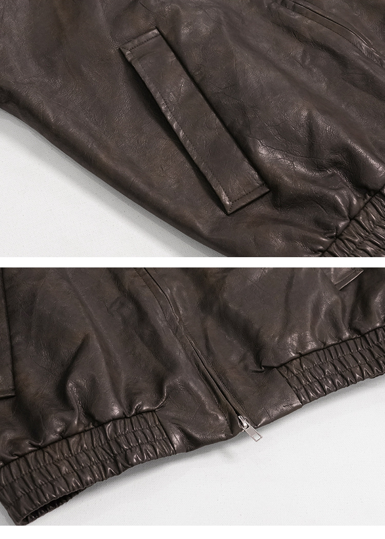 DOUBLE ZIP LEATHER JACKET BEDES4519