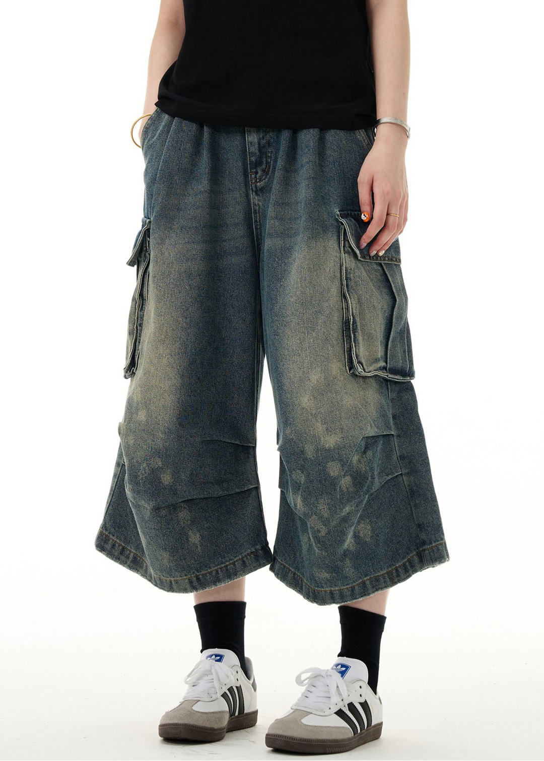 VINTAGE WIDE DENIM CARGO PANTS BEDES4688