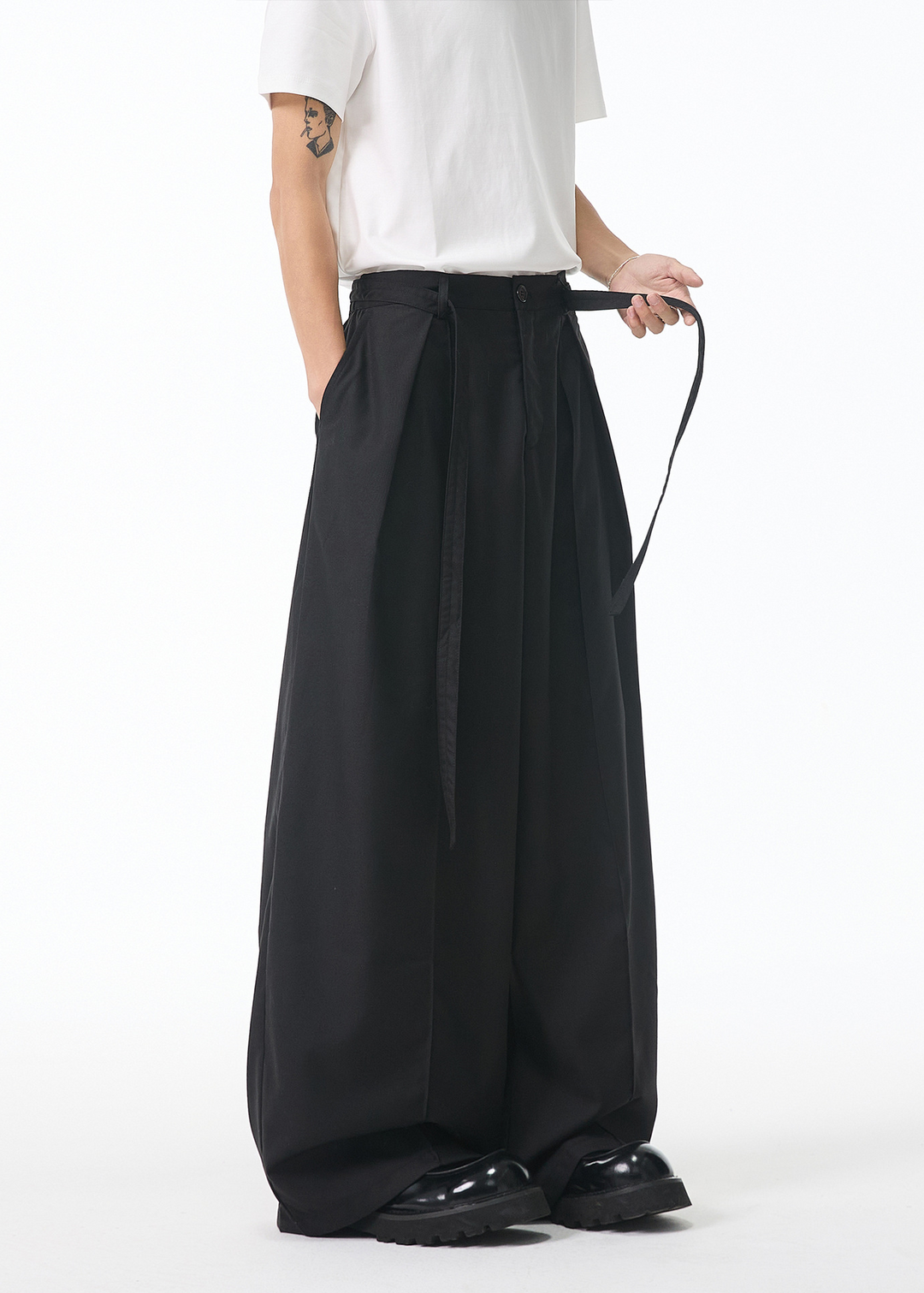 DRAPE STRAP WIDE SLACKS BEDES4651