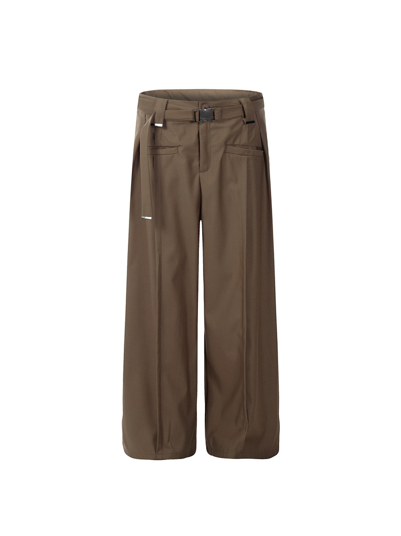 BUCKLE BELT WIDE SLACKS BEDES4650