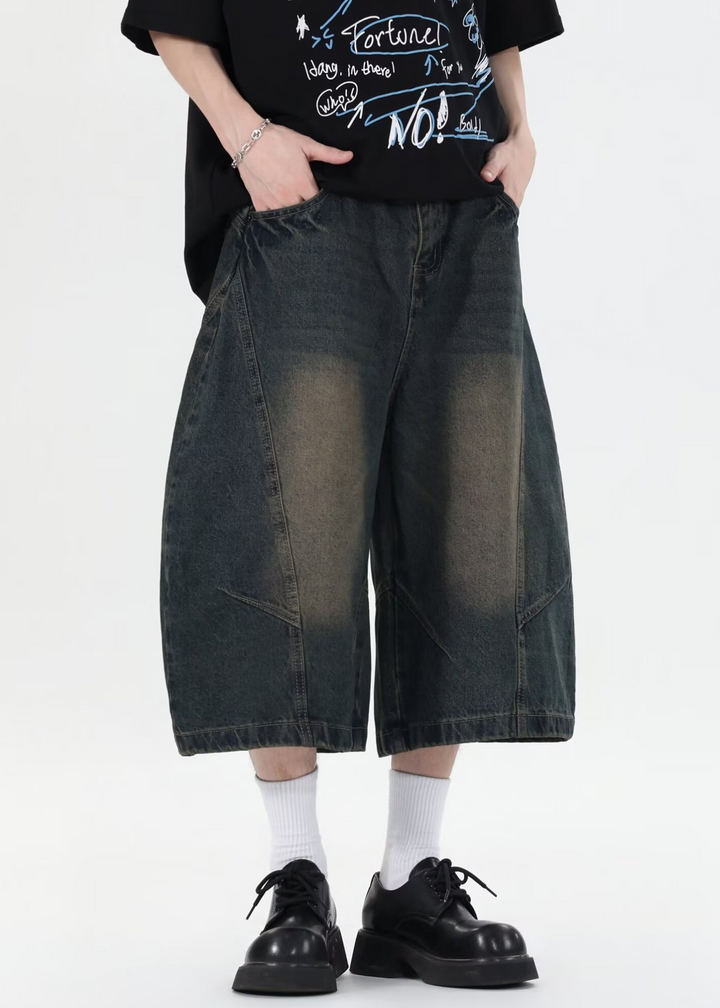 CURVE WIDE DENIM BARMUDA PANTS BEDES4711