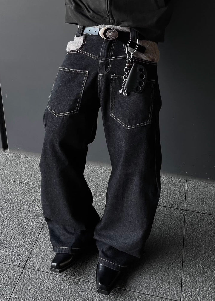 REVERSED BOA SWITCHING DENIM PANTS DFDES4502