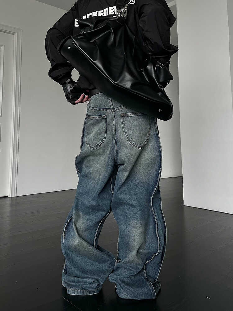 SIDE ZIP WIDE DENIM PANTS DFDES4436
