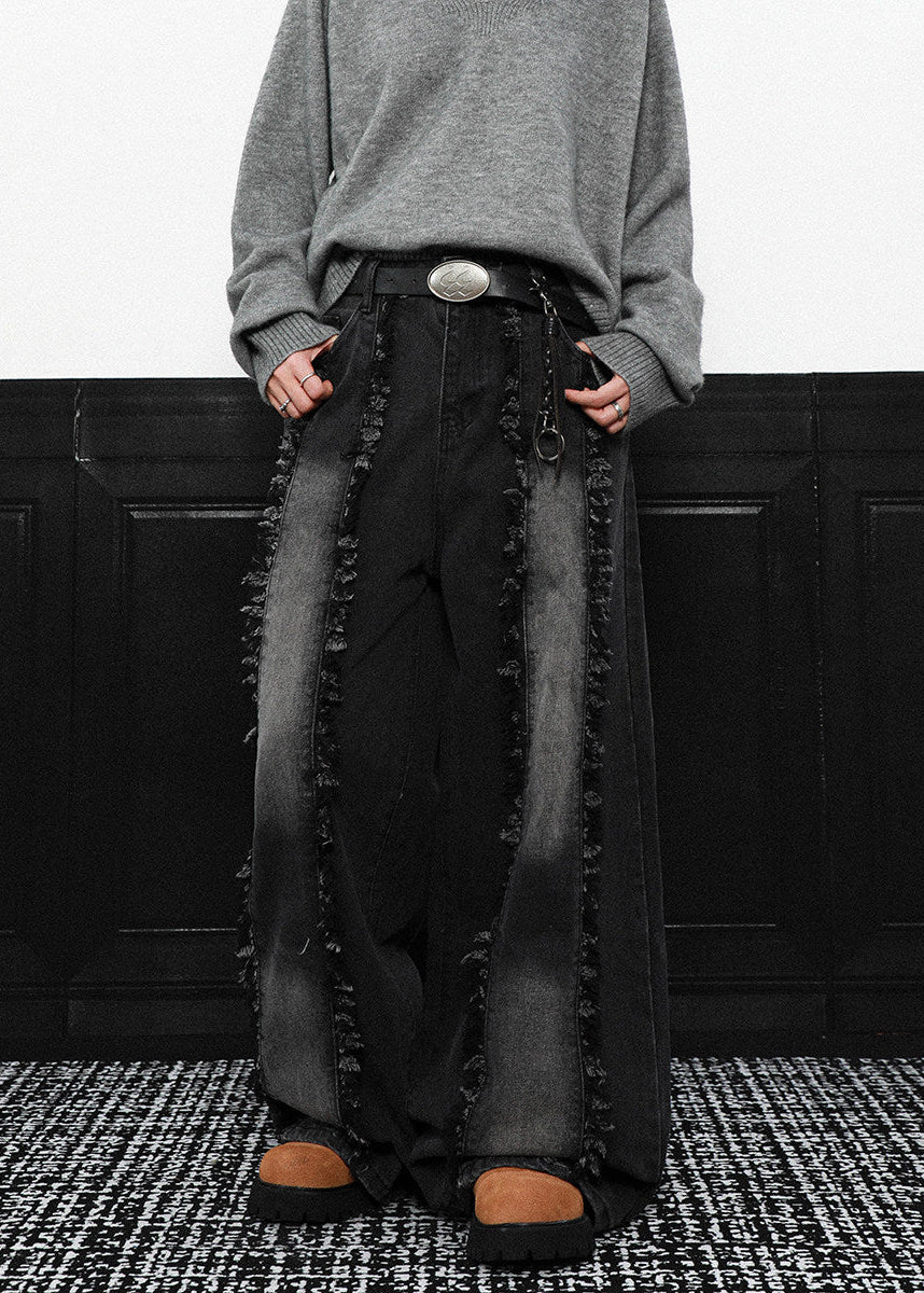 FRINGE STRIPE WIDE DENIM PANTS AEDES4580