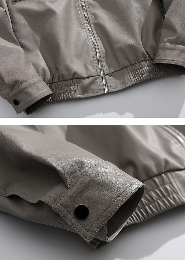 UTILITY POCKET LEATHER JACKET BEDES4521