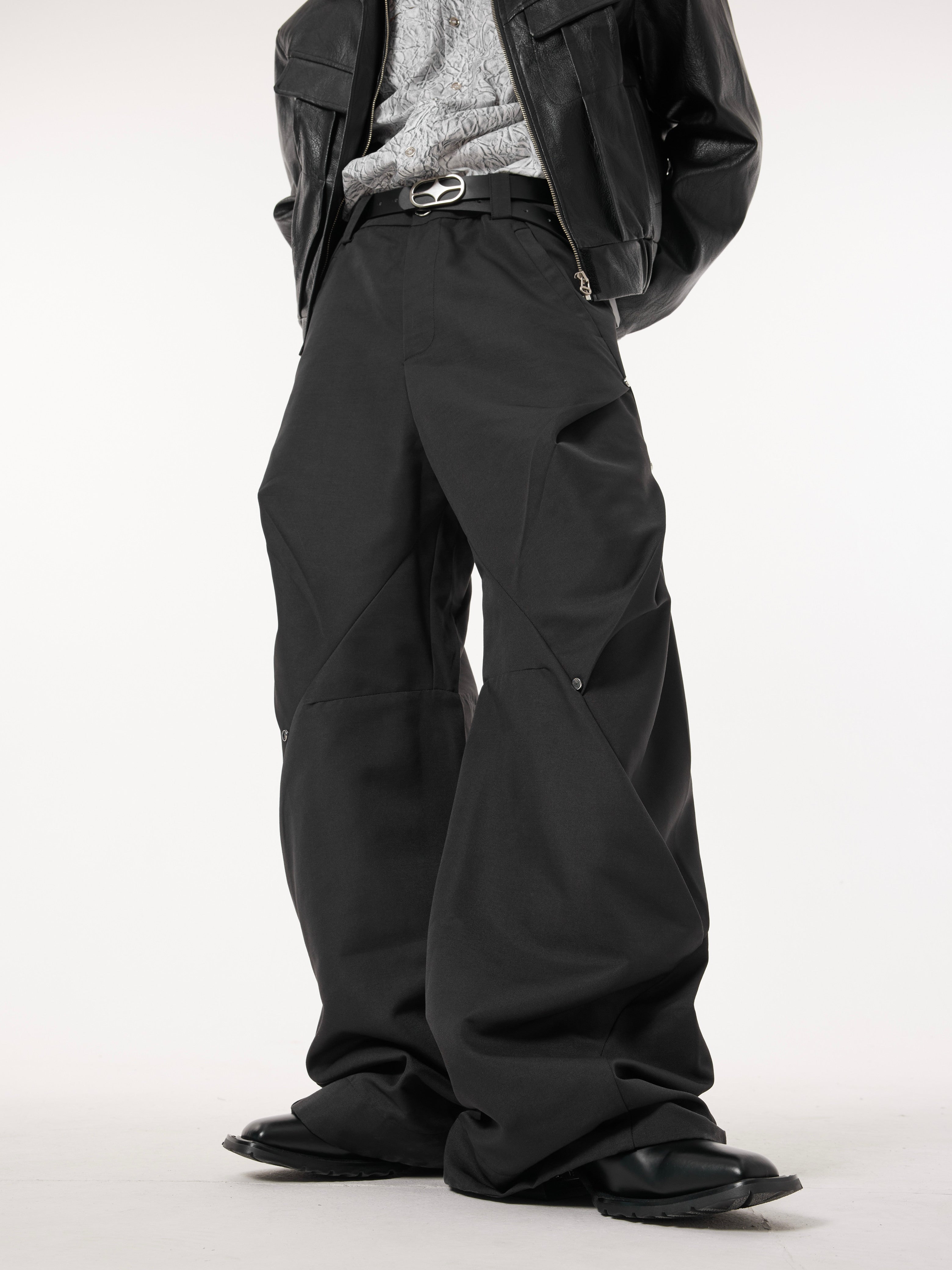 ★DXOH★Rivet wide pants white black★正規品/韓国直送料込 RIVET DESIGNED WIDE SLACKS DFDES4434 – Deuku