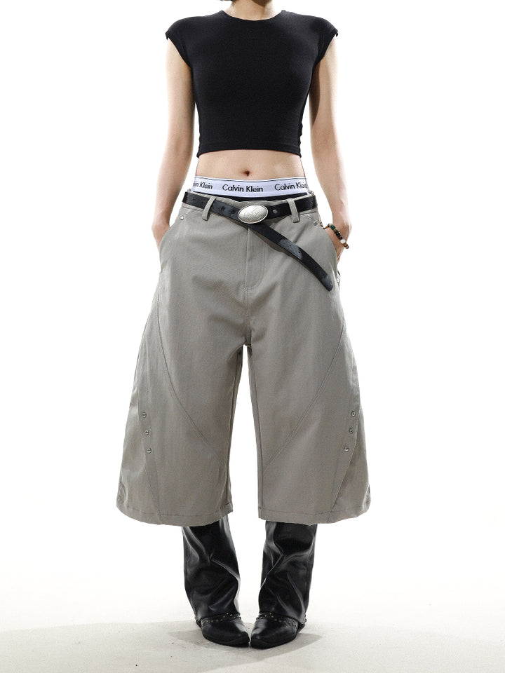 RIVET DESIGNED WIDE BERMUDA PANTS MNDES4460