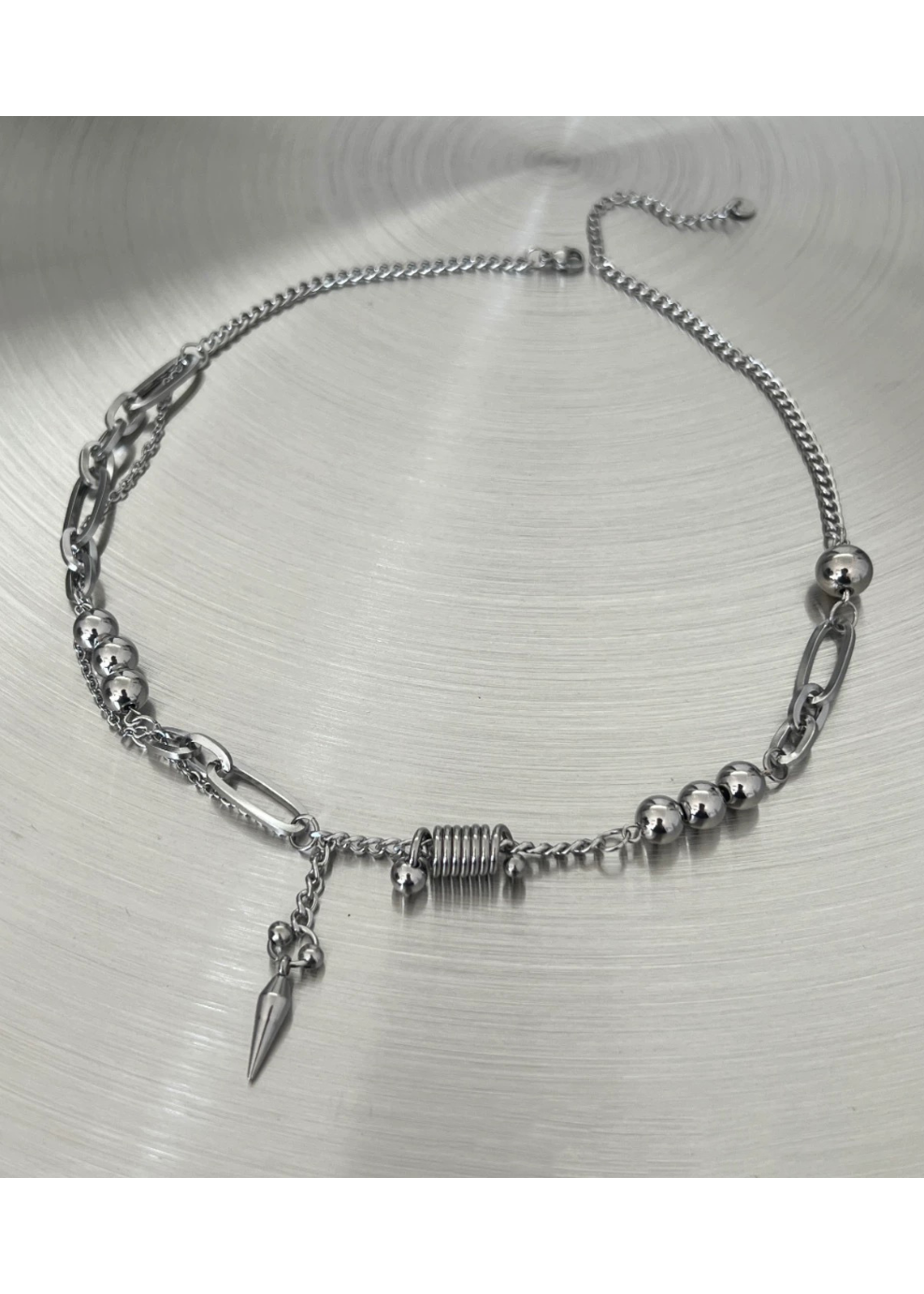 ASYMMETRIC SPIKE CHAIN NECKLACE BEDES4709