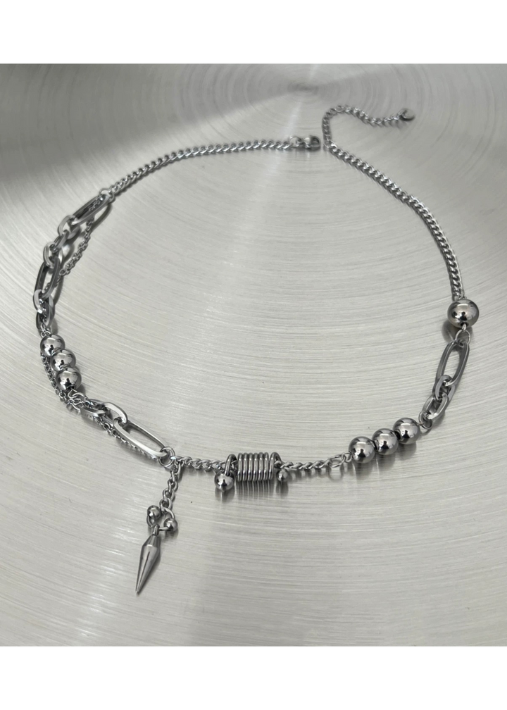 ASYMMETRIC SPIKE CHAIN NECKLACE BEDES4709