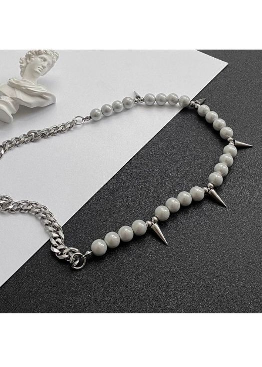 SPIKE PEARL NECKLACE BEDES4604