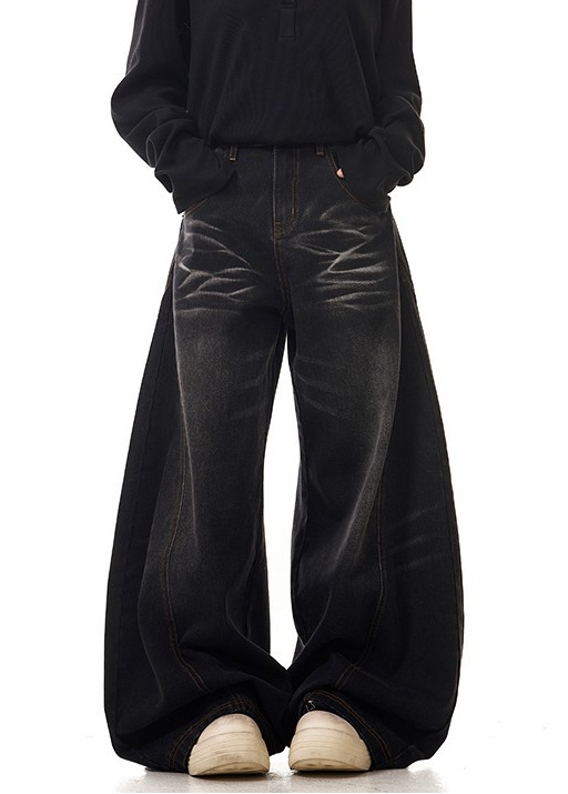 WHISKER FADE SUPER WIDE DENIM PANTS BEDES4738