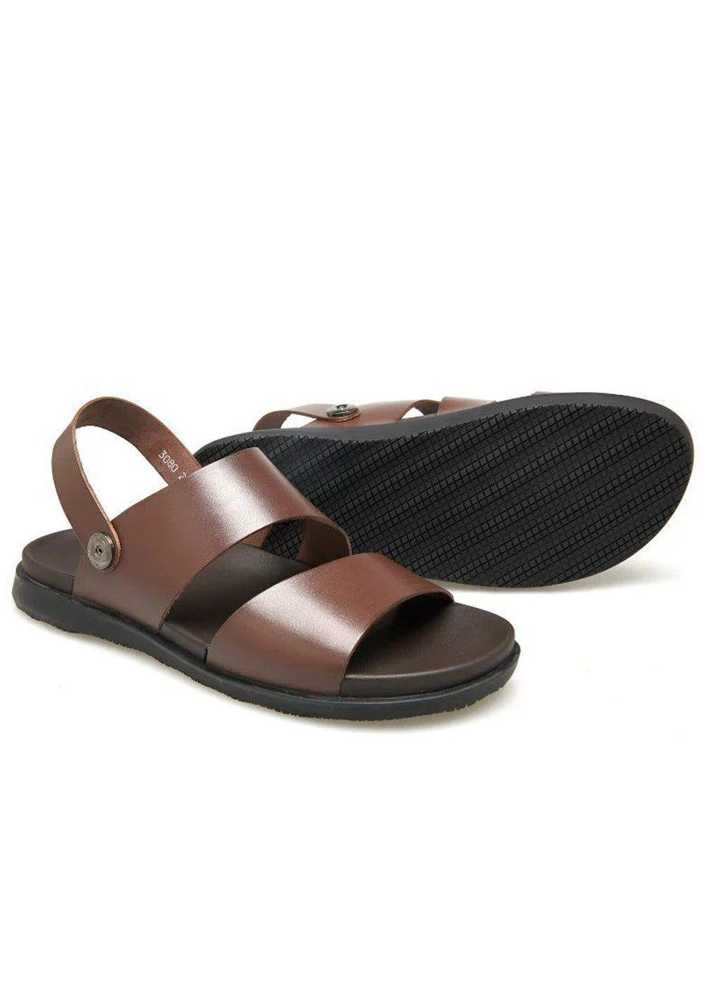 DOUBLE BAND BACKSTRAP LEATHER SANDALS BEDES4654