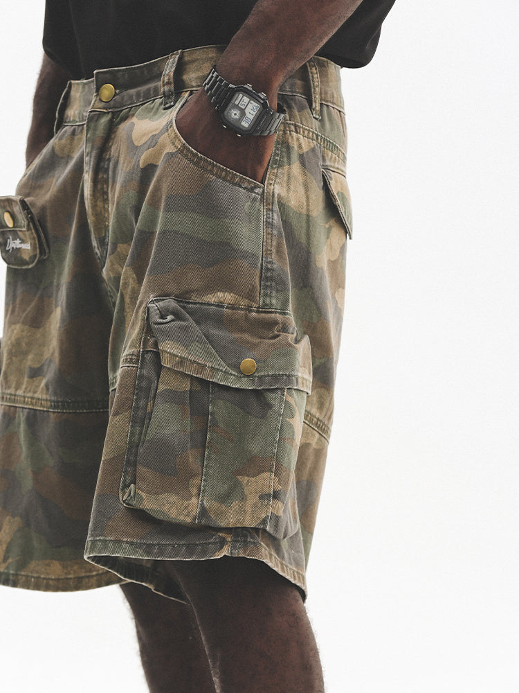 CAMO CARGO HALF PANTS UWDES4415