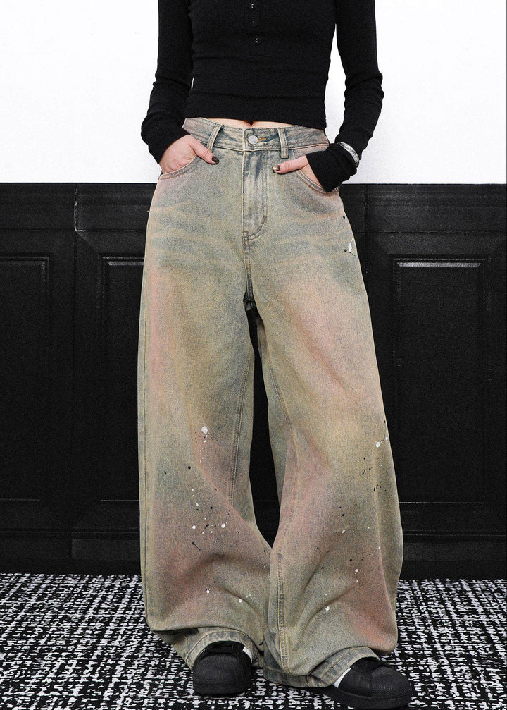 PAINT FADE WIDE DENIM PANTS AEDES4559