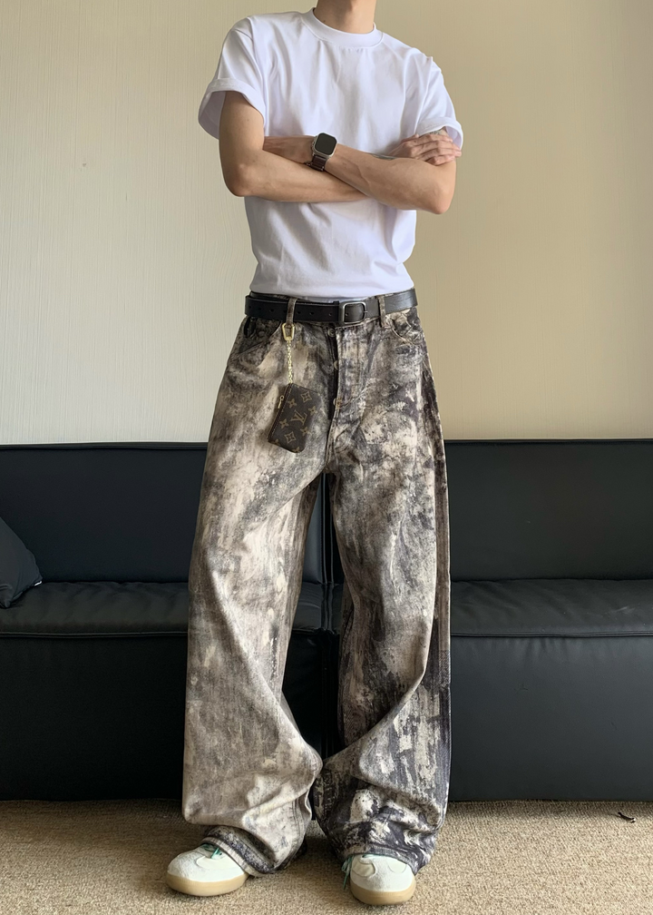 MARBLE WIDE DENIM PANTS BEDES4746