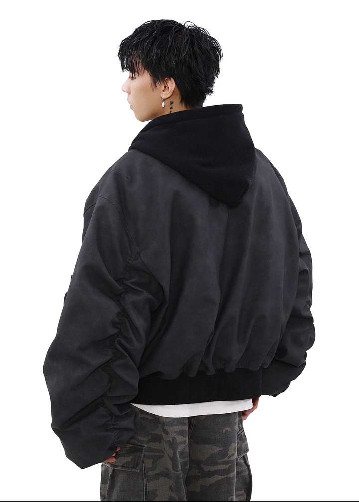 LAYERED HOOD BOMBER JACKET BEDES4537