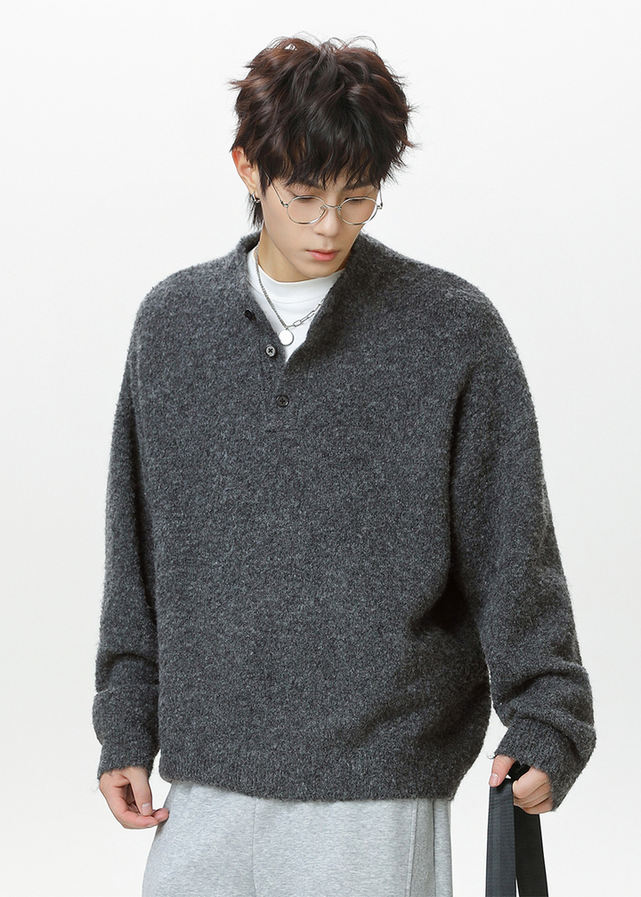 HENLEY KNIT TOP BEDES4532