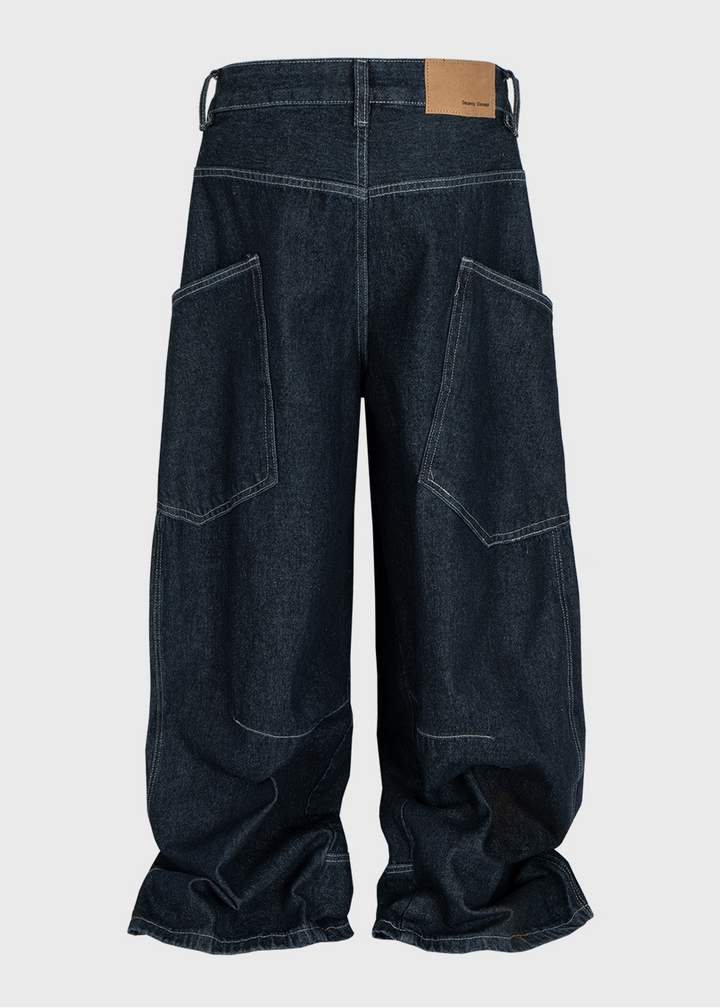 CURVED PANEL BARREL WIDE DENIM BEDES4697