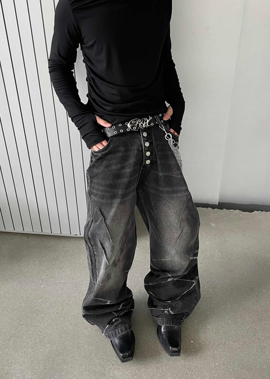 DESIGHNED WIDE DENIM PANTS DFDES4492