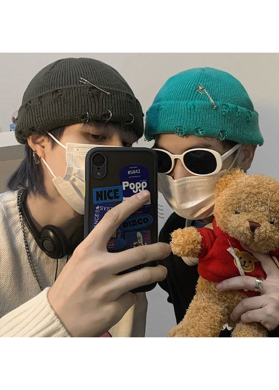 DISTRESSED PIN BEANIE BEDES4584 - Deuku