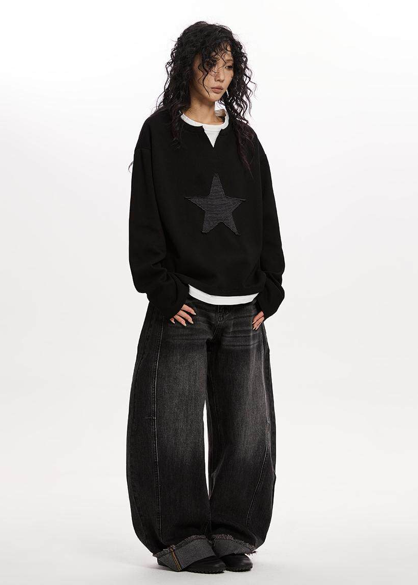 STAR PATCH LONG T-SHIRT DFDES4618