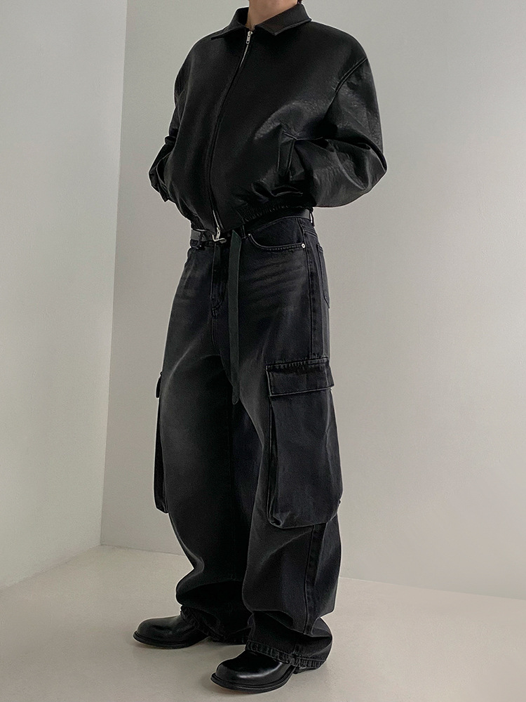 DOUBLE ZIP LEATHER JACKET BEDES4519