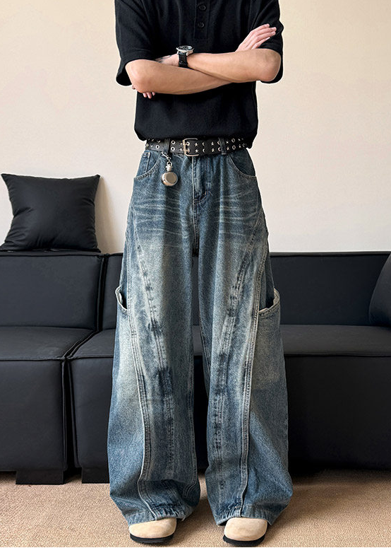 3D PANEL WIDE DENIM PANTS DFDES4588
