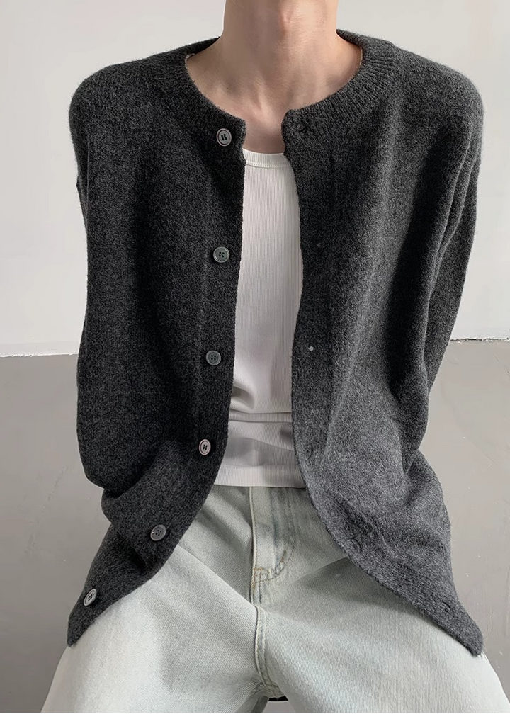 MINIMAL ROUND KNIT CARDIGAN BEDES4611