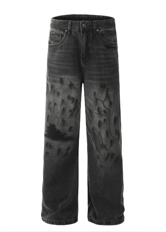 SMOKE FADE BLACK DENIM PANTS AEDES4600