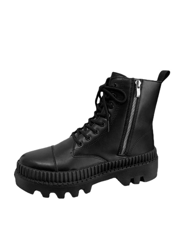 SIDE ZIP COMBAT PLATFORM BOOTS BEDES4546