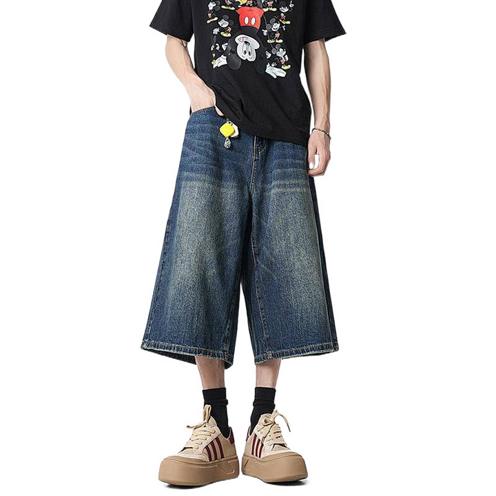 WIDE BUGGY DENIM BERMUDA PANTS BEDES4641