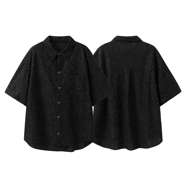 STUDDED LACE SHORT SLEEVE SHIRT BEDES4631