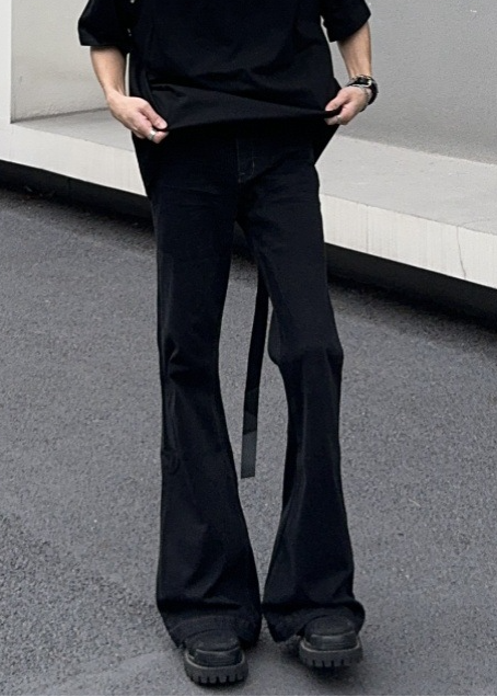 SUPER FLARE BLACK DENIM PANTS BEDES4748