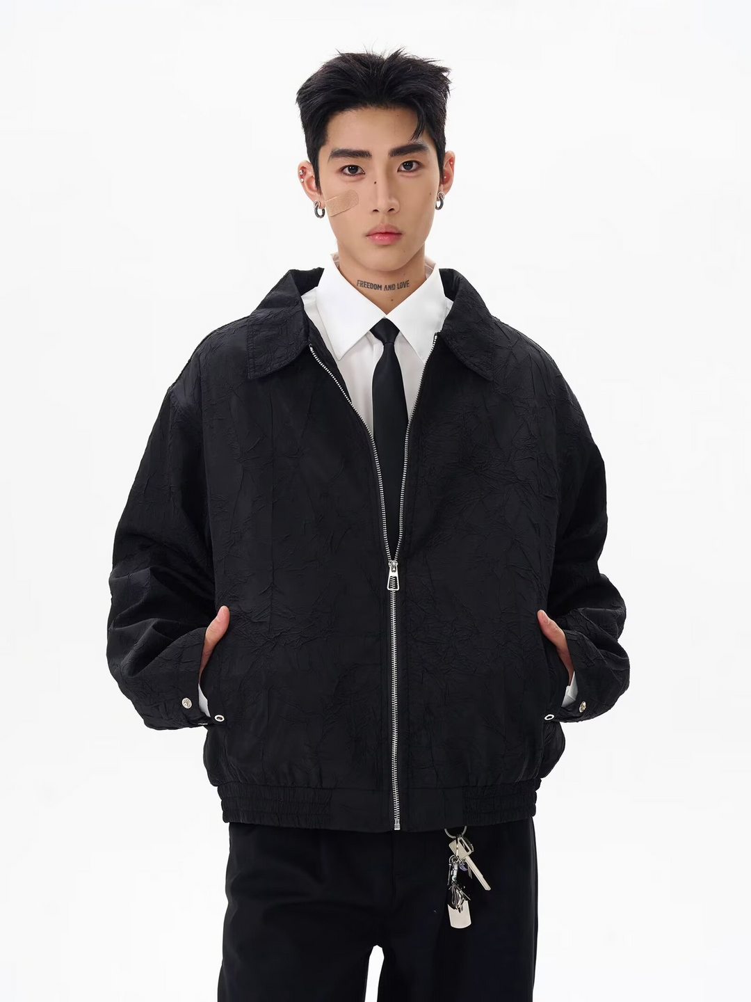 CRINKLE NYLON LIGHT ZIP JACKET BEDES4627