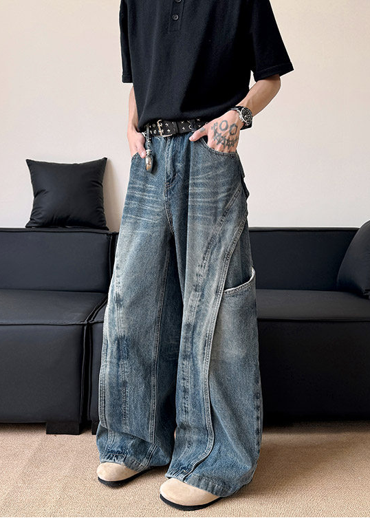 3D PANEL WIDE DENIM PANTS DFDES4588