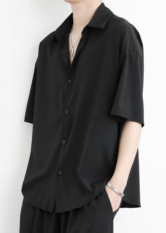 LOOSE FIT OPEN COLLAR SHIRT BEDES4732
