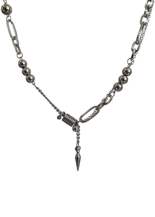 ASYMMETRIC SPIKE CHAIN NECKLACE BEDES4709