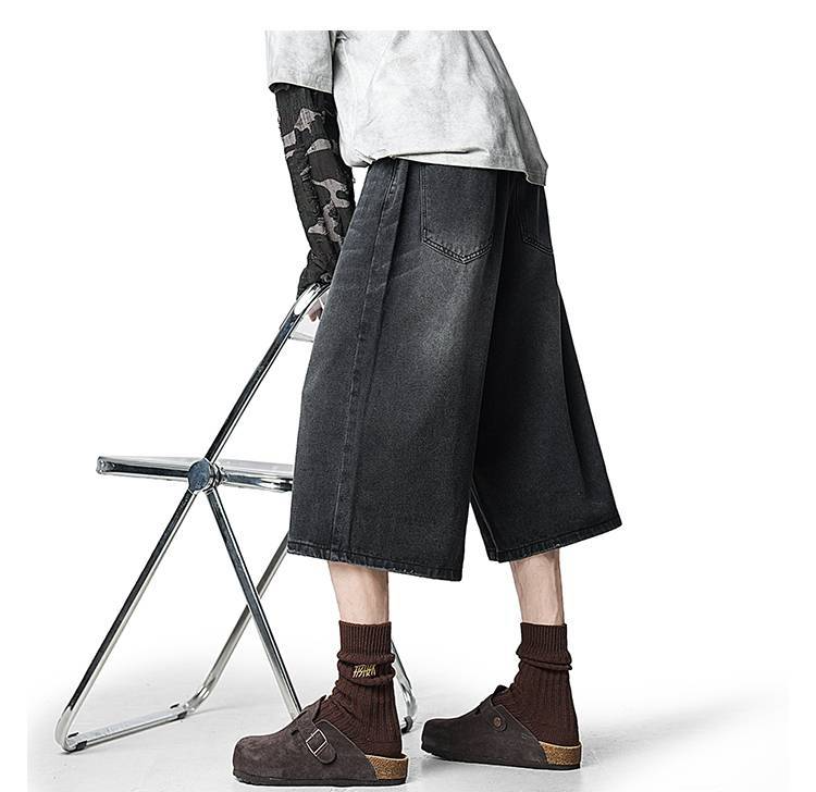 WIDE BUGGY DENIM BERMUDA PANTS BEDES4641