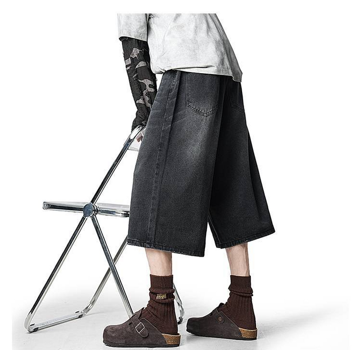 WIDE BUGGY DENIM BERMUDA PANTS BEDES4641