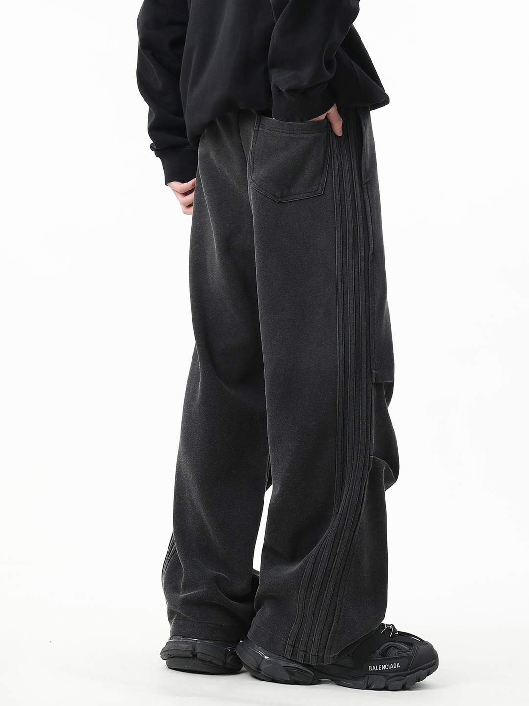 TUCKED LINE WIDE SWEAT PANTS BEDES4512