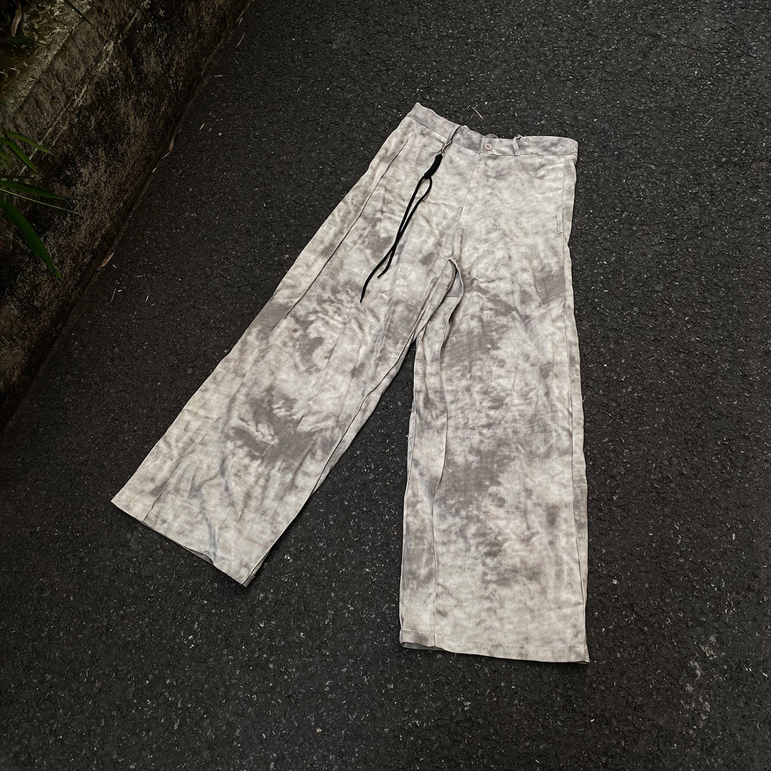SMOKE TIE DYE SIDE PANEL WIDE PANTS AEDES4571 - Deuku