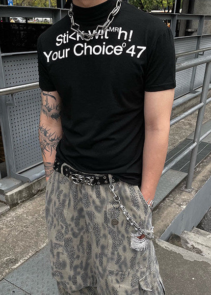 LOGO HIGH NECK T-SHIRT DFDES4619