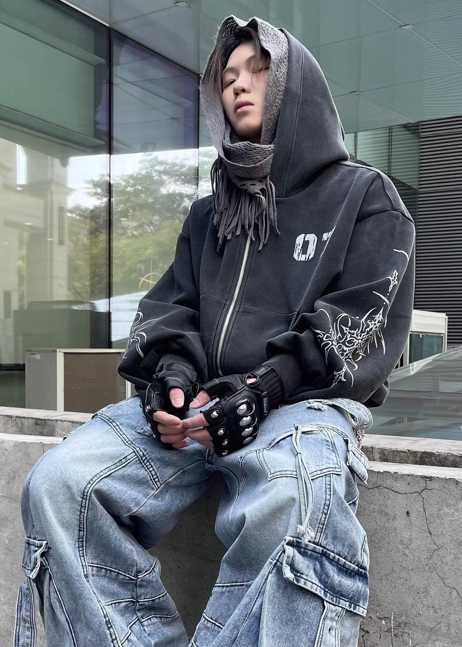 PRINTED ZIP PARKA DFDES4500 – Deuku