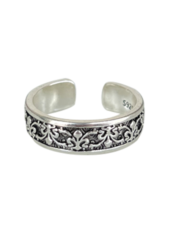 VINTAGELIKE FLORAL ENGRAVED BAND RING BEDES4708