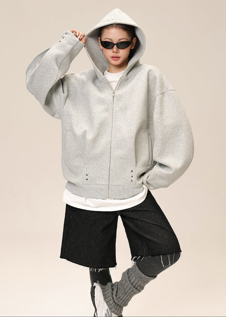 TUCKED OVERSIZED ZIP PARKA ASDES4507