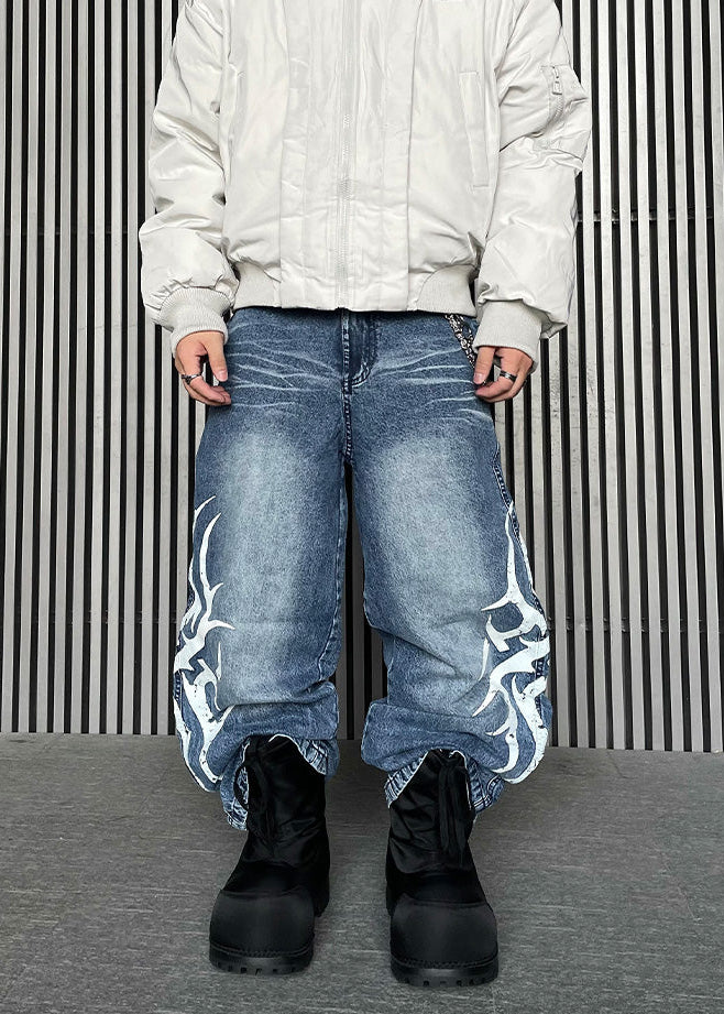 TRIBAL PAINT WIDE DENIM PANTS DFDES4498