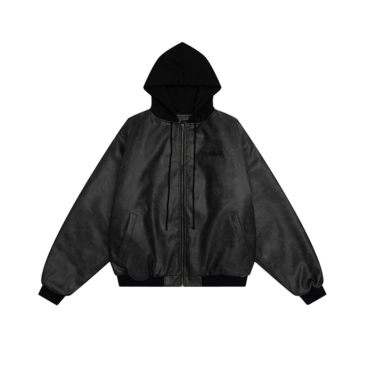 GATHERED BACK HOODED BOMBER JACKET BEDES4534