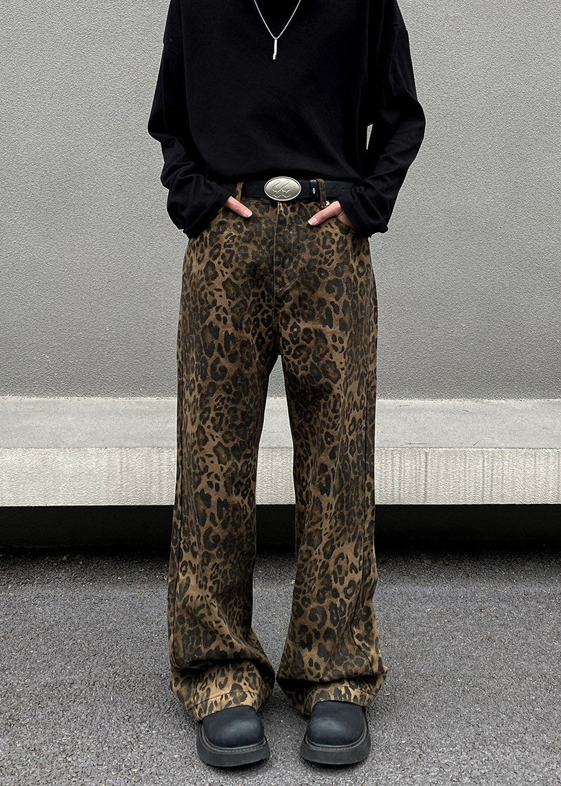 SHADOW LEOPARD DENIM PANTS AEDES4567 - Deuku
