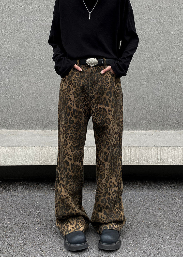 SHADOW LEOPARD DENIM PANTS AEDES4567 - Deuku